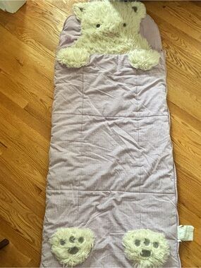 Pottery Barn Kids Shaggy Dog Lavender Gingham Sleeping Bag